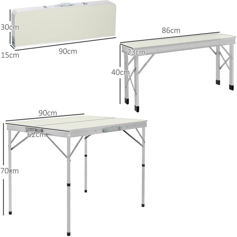 4 Seater Aluminium Picnic Table Wooden Design