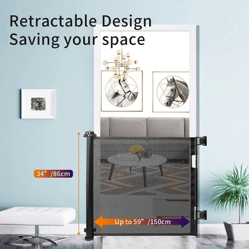 Retractable Baby Gate - Upgraded Stair Gates for Dogs, 150x86CM Stair Gates