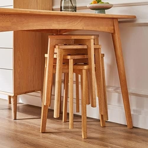 Square Wooden Stools 4PCS 29 x 44 x 33cm