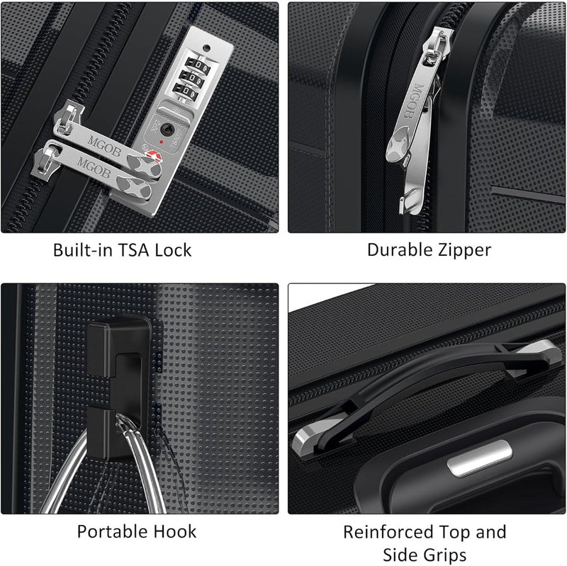 Carry On Suitcase - 20 Inch - 4 Spinner Wheels - 55x40x20cm - TSA Approved