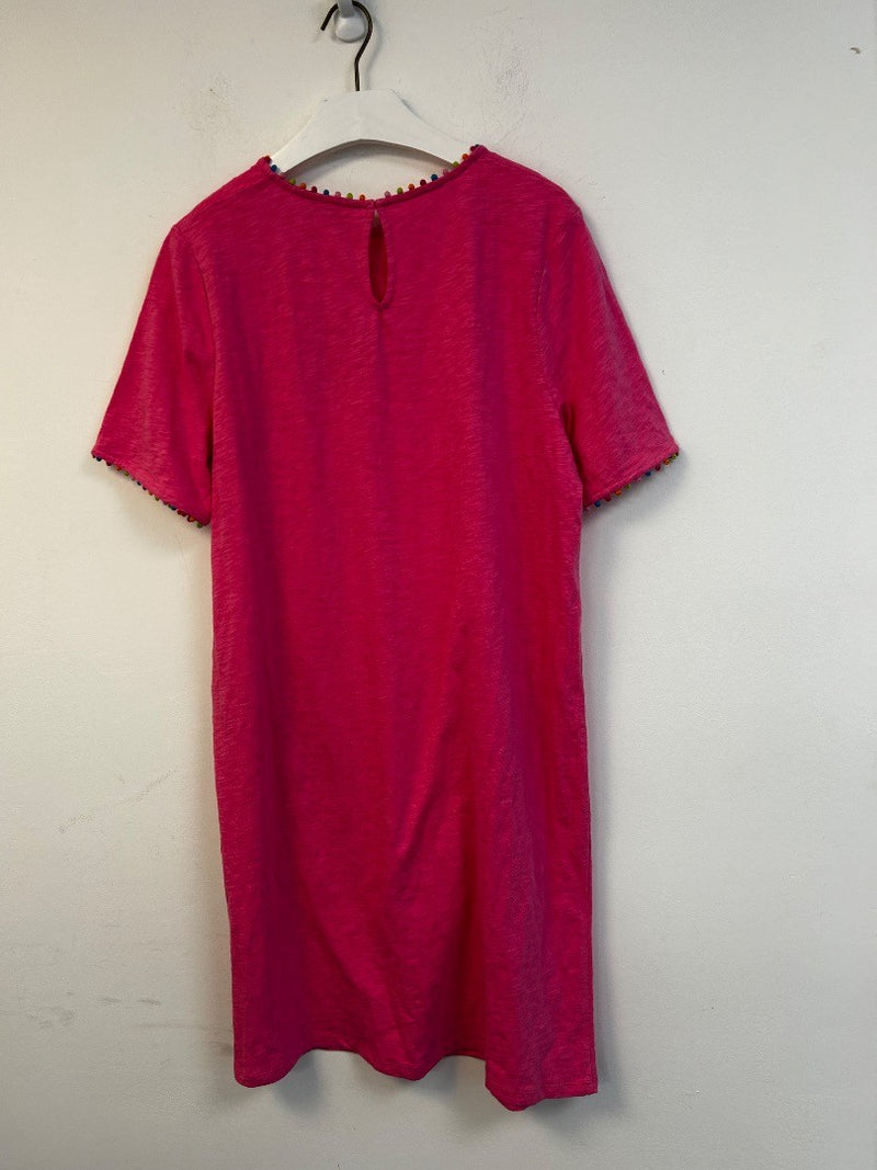 BODEN Ali Pom Sleeve Dress UK 16L Long Sangria Sunset NWT w/Fault