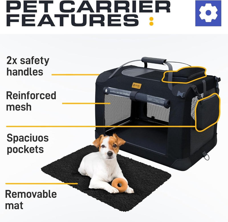 Dog Travel Crate Large Pet Carrier Black