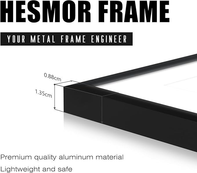 A2 Aluminum Acrylic Picture Frames in Black - A2 Photo Frames 16.5 x 23 inch