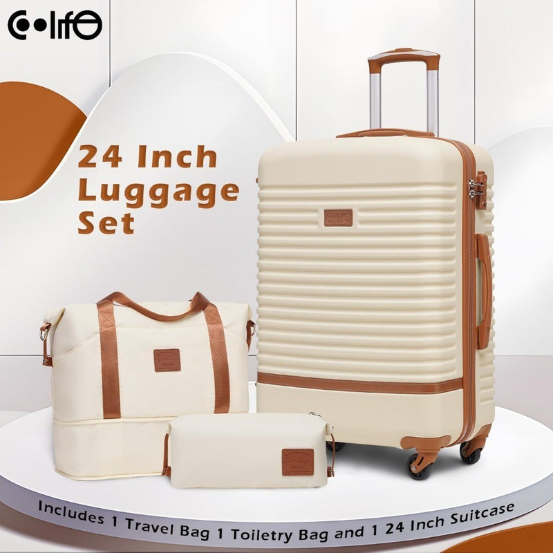 Suitcase Set with Travel and Toiletry Bag 24"