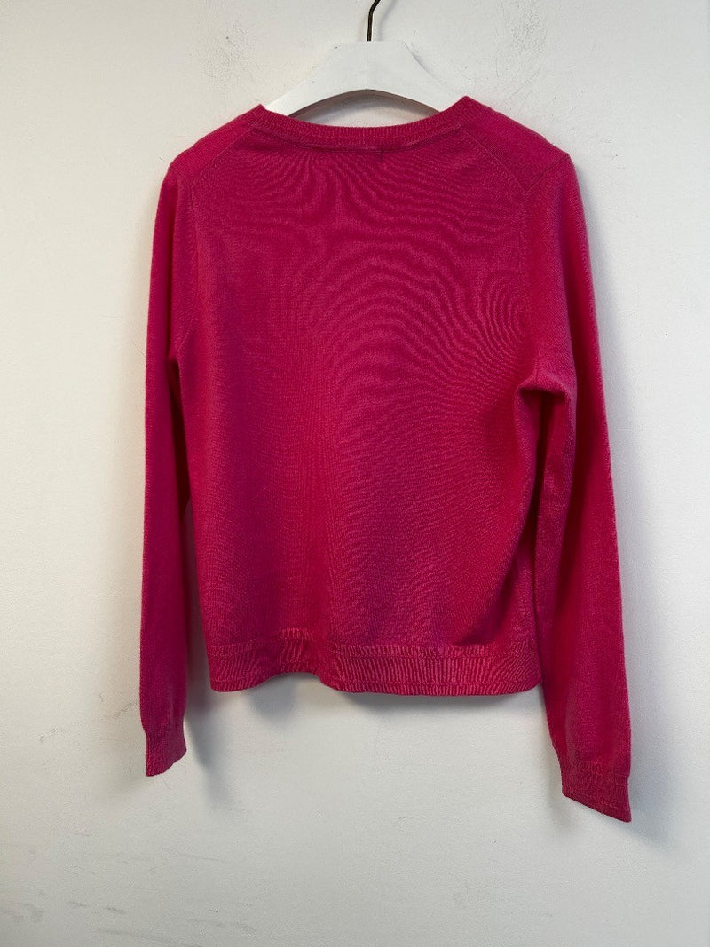 BODEN Eva Cashmere Crew Neck Jumper Size Medium Raspberry Pink NWT