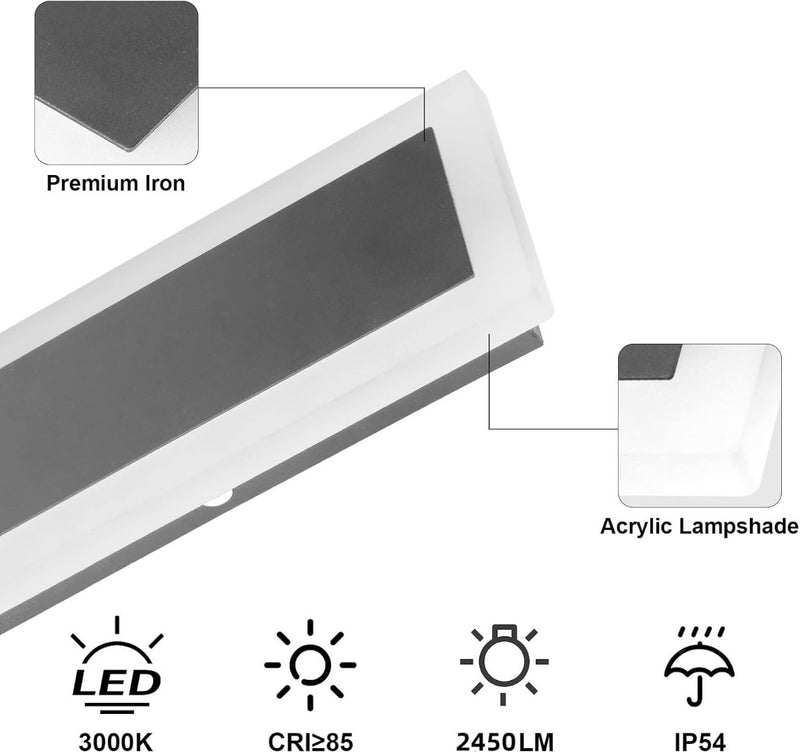 Wall Sconce 80cm Acrylic Warm Light 24W