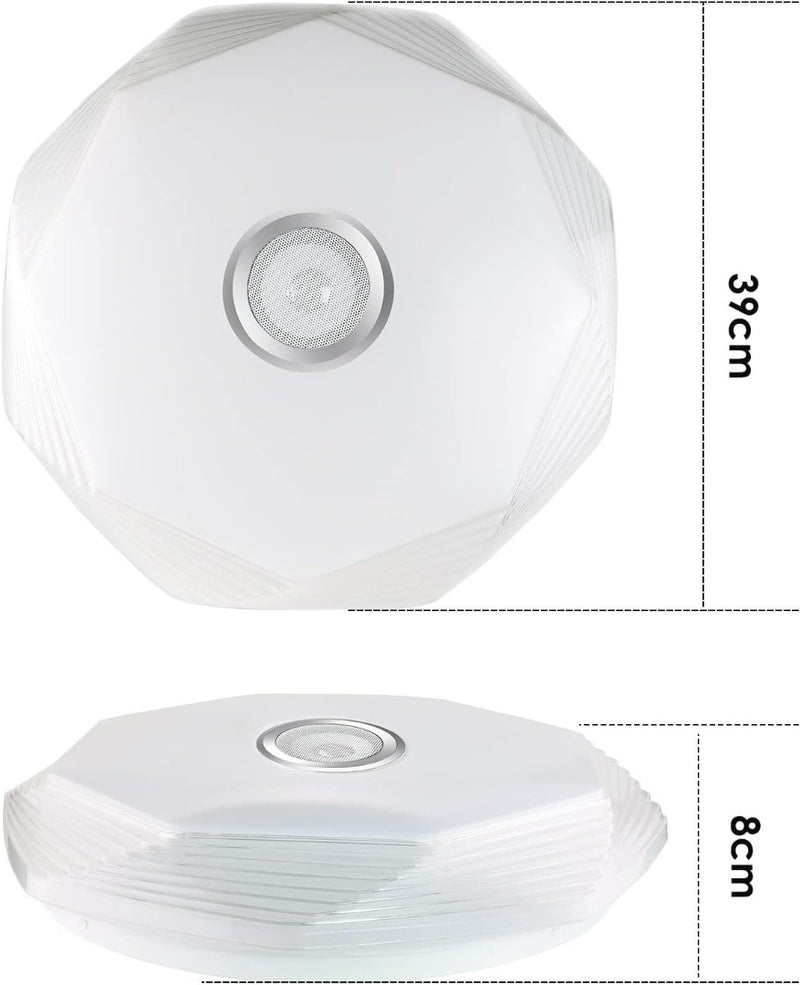 48W LED Ceiling Light Dimmable Bluetooth Speaker 39cm Dia