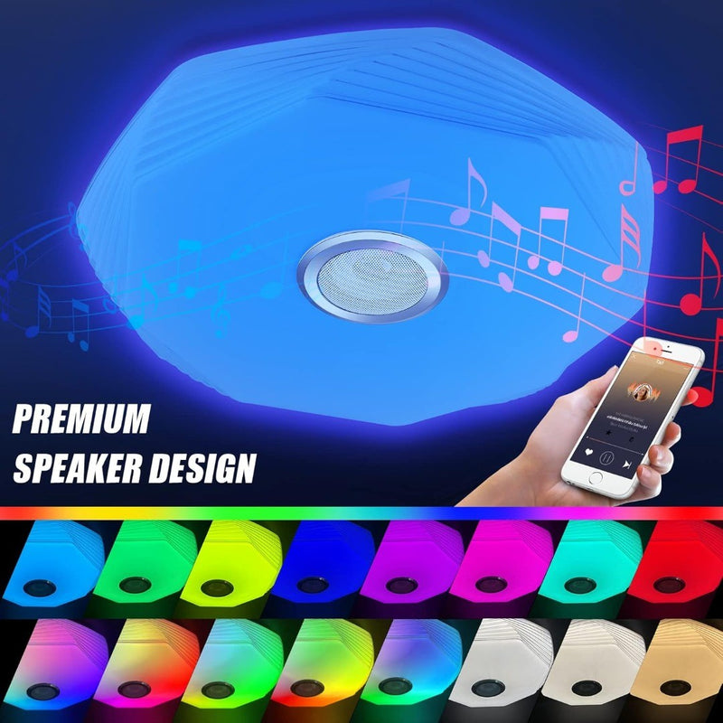 48W LED Ceiling Light Dimmable Bluetooth Speaker 39cm Dia