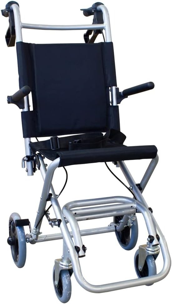 Folding Transport Wheelchair Ergonomic Black