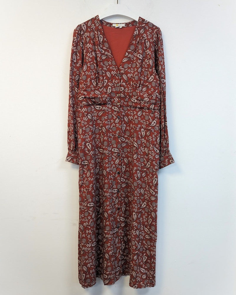 BODEN Button Through Midi Tea Dress UK 12 - SAMPLE