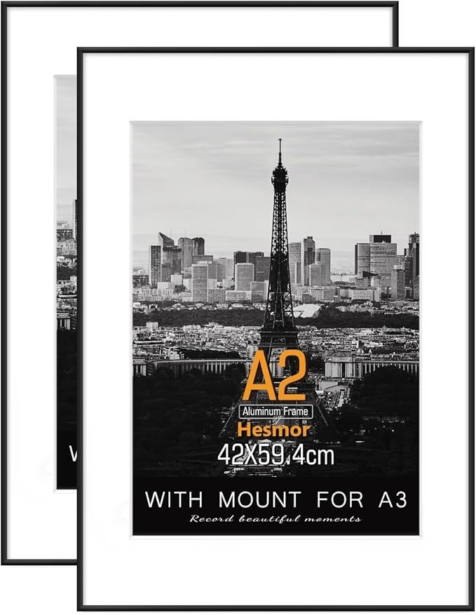 A2 Aluminum Acrylic Picture Frames in Black - A2 Photo Frames 16.5 x 23 inch