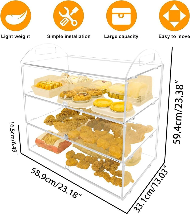 Bakery Display Case 3 Tier Plastic