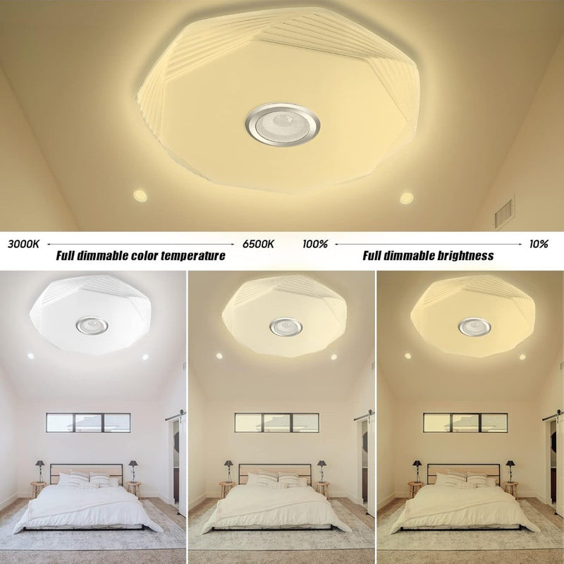 48W LED Ceiling Light Dimmable Bluetooth Speaker 39cm Dia