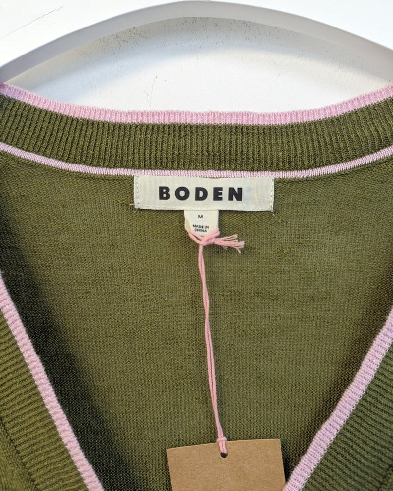 BODEN Maggie V-Neck Linen Cardigan Small UK 8-10 Minor Fault