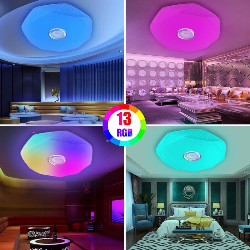 48W LED Ceiling Light Dimmable Bluetooth Speaker 39cm Dia