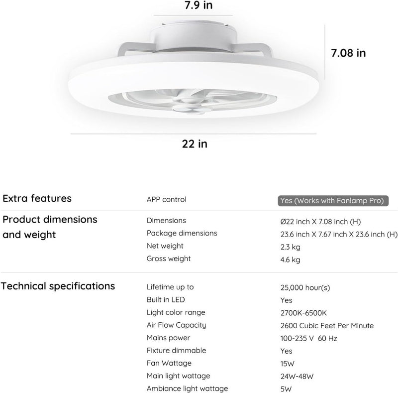 LED Ceiling Fan Low Profile