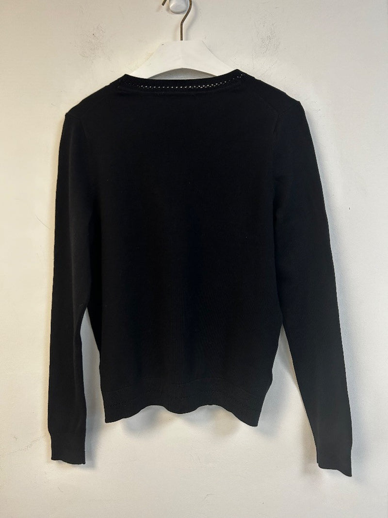 BODEN Catriona Cotton Crew Jumper Size Small Black NWT