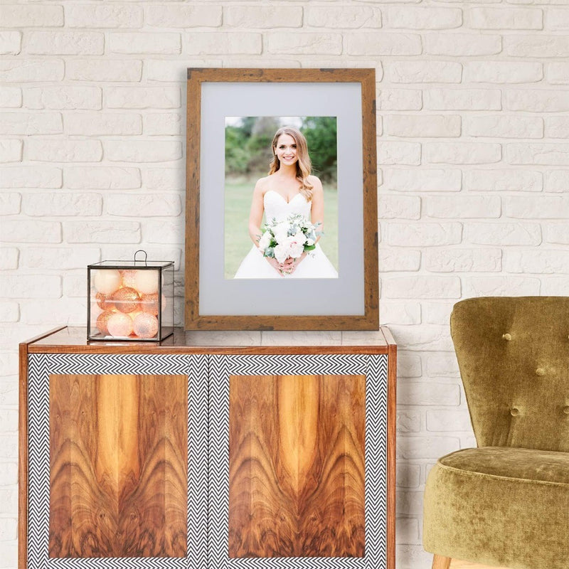 A3 Rustic Wood Photo Frame set of 3 with double mounts for A4 or 6x8 photo