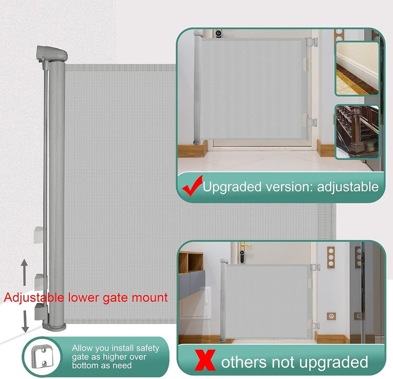 Retractable Stair Gate, Upgraded Stair Gates for Dogs Baby 140cm Safety Gate Dog