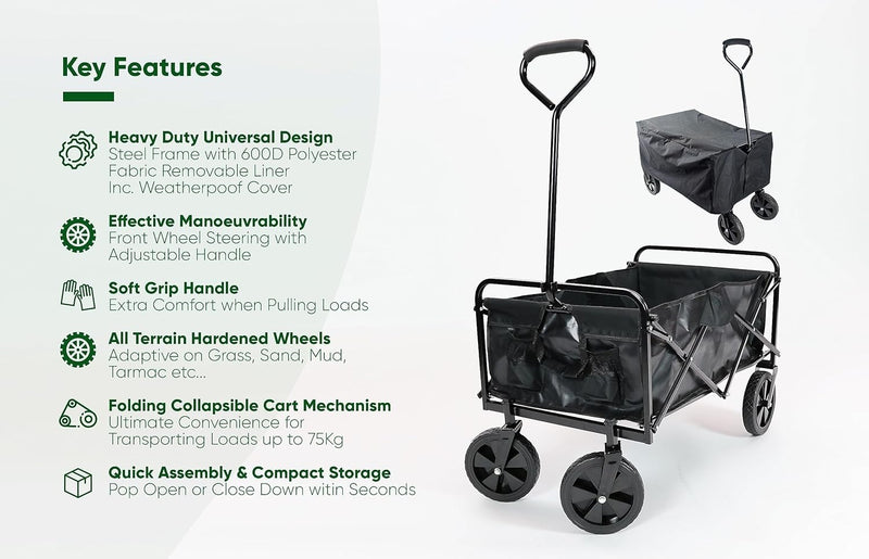 Foldable Leisure Cart 4 Wheeled