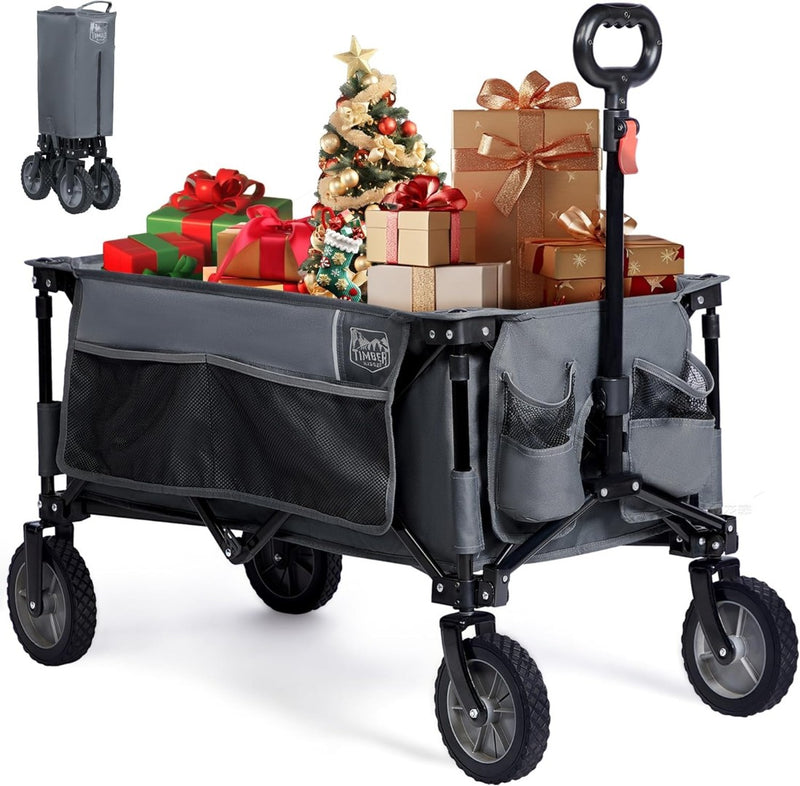 TIMBER RIDGE Festival Trolley on Wheels with Adjustable Handle, Collapsible