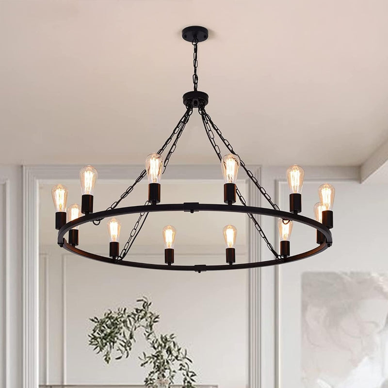 Rustic Farmhouse Chandelier 12 Lights