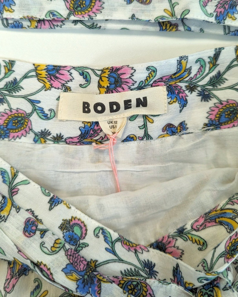 BODEN Tie-Waist Crinkle Mini Skirt UK 12 - Minor Fault