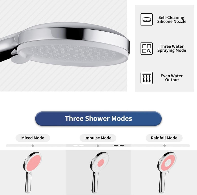 Thermostatic Bath Shower Mixer Tap Set Chrome