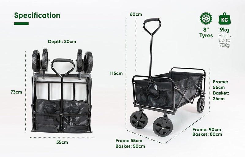 Foldable Leisure Cart 4 Wheeled