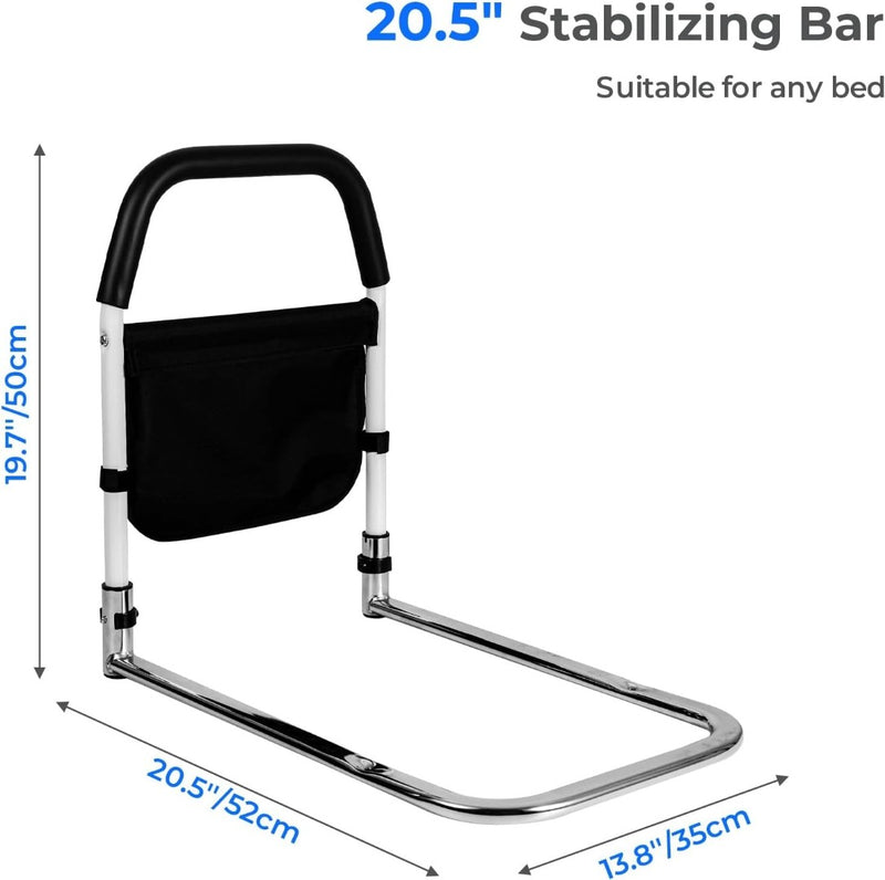 Safety Bed Rail Elderly Adults w/ Handrail Bar