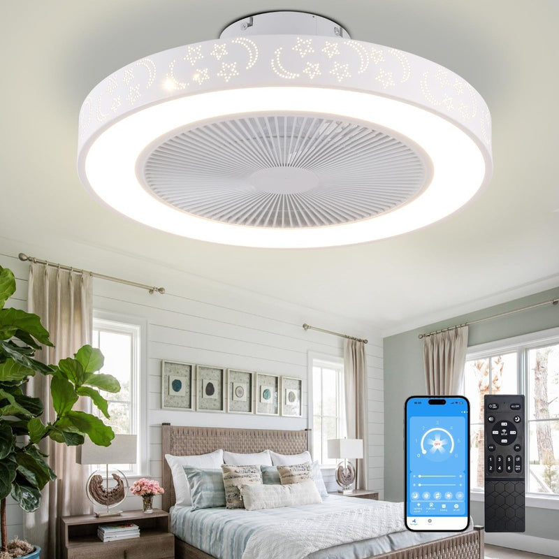 Depuley LED Ceiling Fan with Light: Smart Ceiling Fan Light - Reversible Motor F