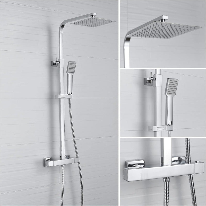 Thermostatic Mixer Shower Set Adjustable Chrome