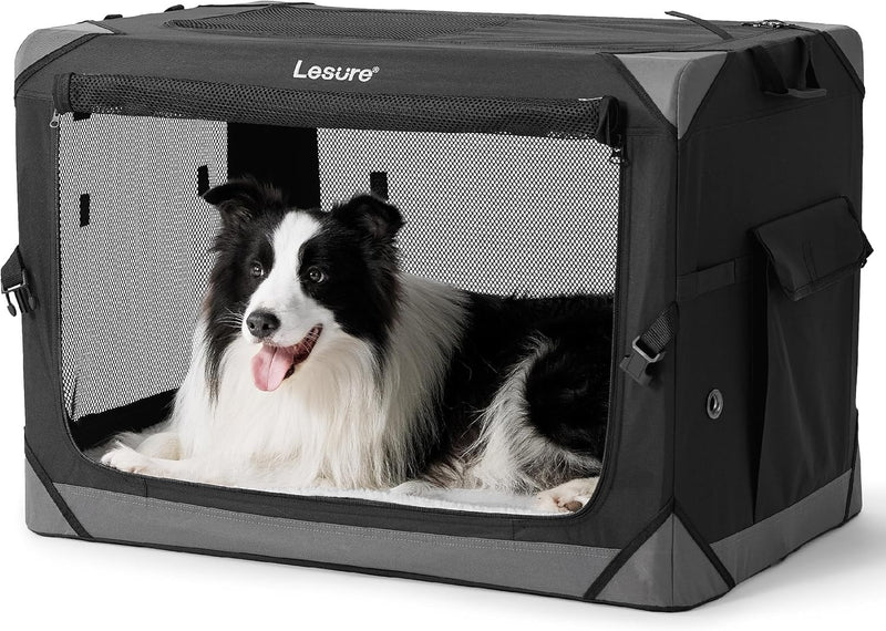 Dog Travel Crate Extra Large - Pet Soft Sided Carriers 82x58x58cm