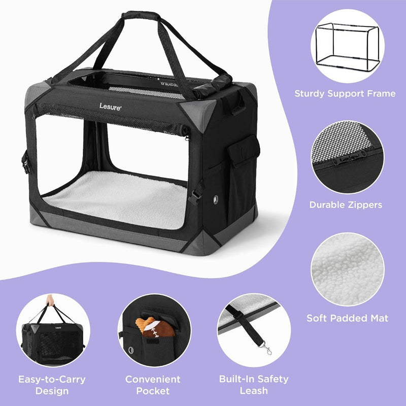 Dog Travel Crate Extra Large - Pet Soft Sided Carriers 82x58x58cm