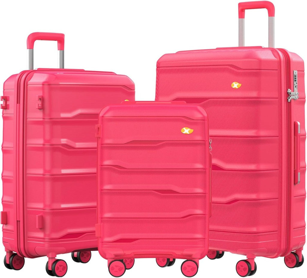 3 Piece Set Hardshell Suitcases Spinner Wheels 20 24 28 Inch Hot