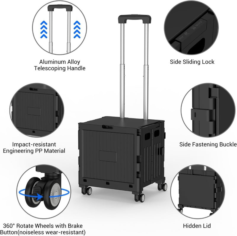 Collapsible Shopping Box Trolley on Wheels