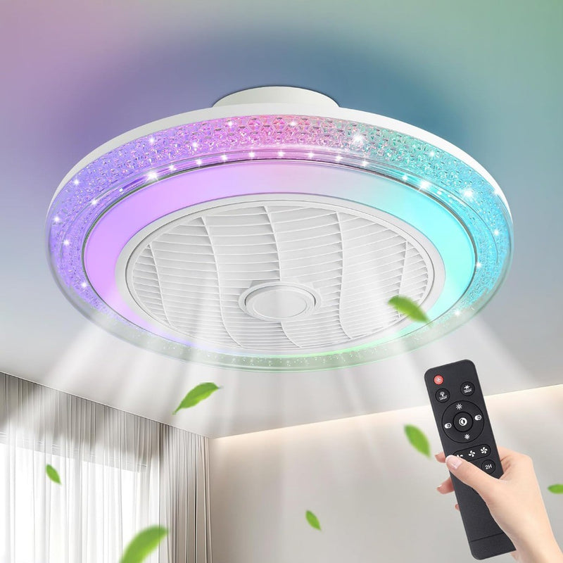 Ceiling Fan with Lights RGB 50cm