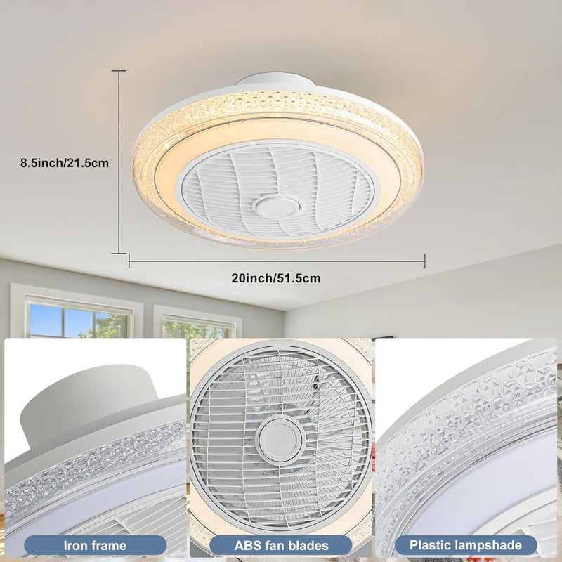 Ceiling Fan with Lights RGB 50cm