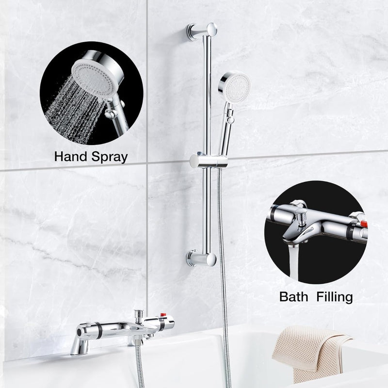 Thermostatic Bath Shower Mixer Tap Chrome