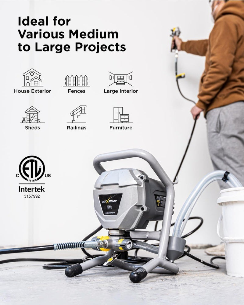 InoKraft MaXpray M1 Airless Paint Sprayer, High Efficiency