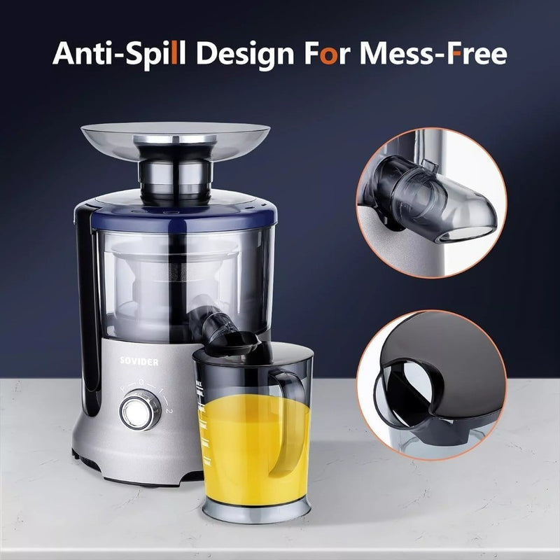 800W Slow Juicer Cold Press Juice Machine Wide Chute Non-Clogging Filter