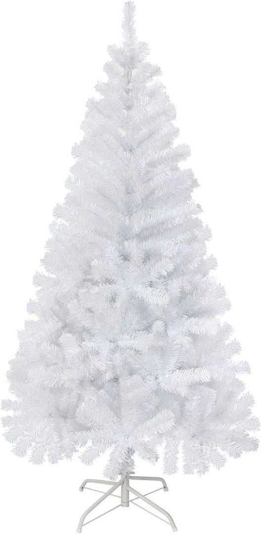 5ft Christmas Tree, White Artificial Christmas Tree with 450 Tips and Metal