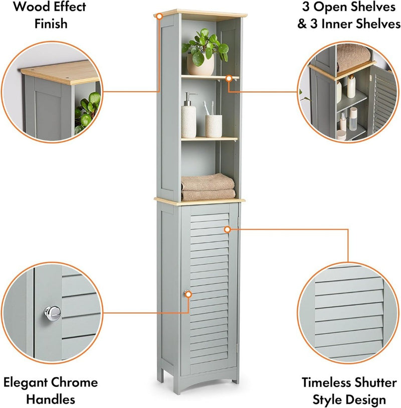 Bathroom Cabinet 23D x 34W x 166H cm Shaker