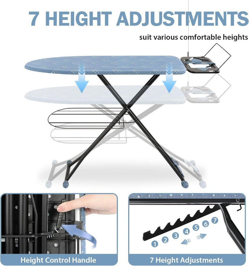 Ironing Board Space Saver Thick Adjustable Blue