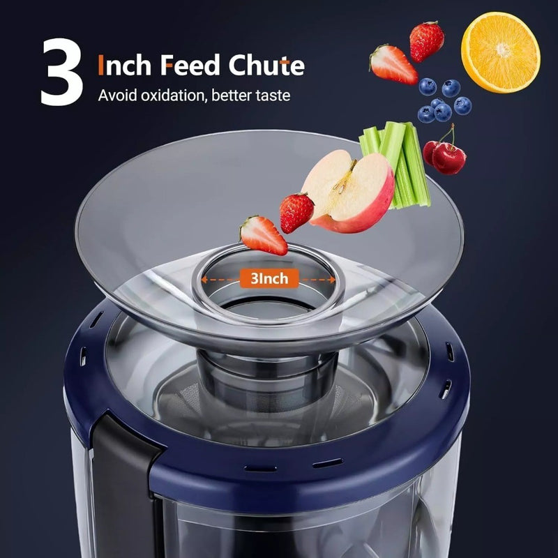 Sovider 800W Slow Juicer Cold Press Juice Machine Wide Chute Non-Clogging Filter