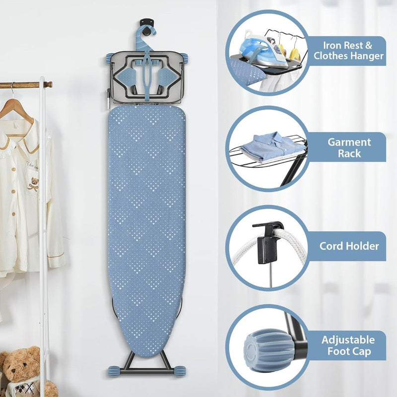 Ironing Board Space Saver Thick Adjustable Blue