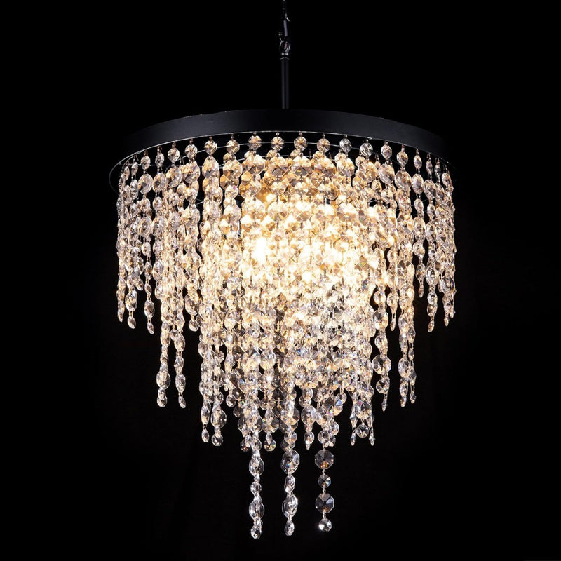 Black Crystal Chandelier 24 inch