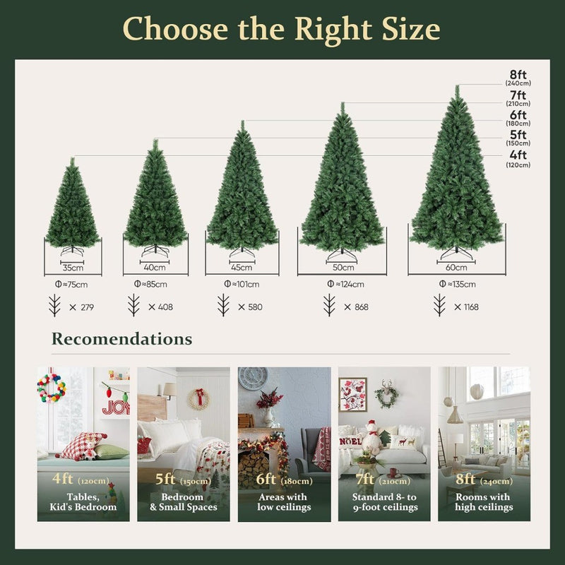 7ft Christmas Tree Artificial Metal Stand Decor