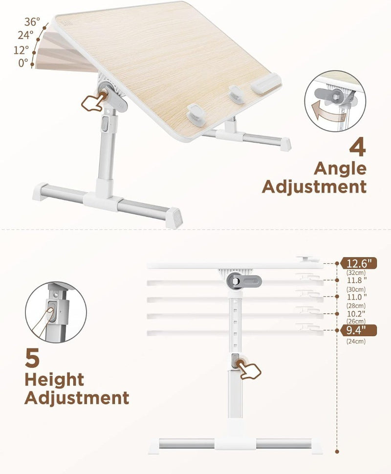 Adjustable Bed Table with 4 Angles