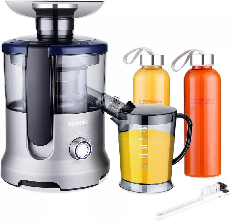 800W Slow Juicer Cold Press Juice Machine Wide Chute Non-Clogging Filter